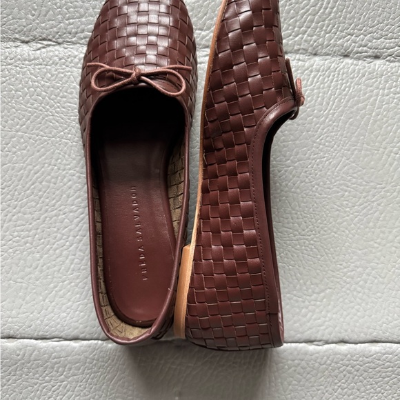 Freda Salvador Brown Woven Leather Flats - Picture 2 of 5